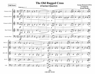The Old Rugged Cross - Clarinet Quartet - Intermediate