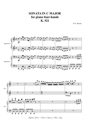 SONATA IN C MAJOR for piano four-hands K. 521