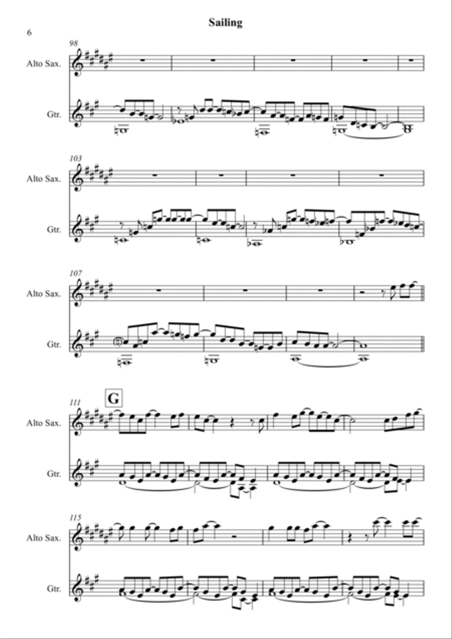 Sailing Alto Saxophone scores gallery preview page 6