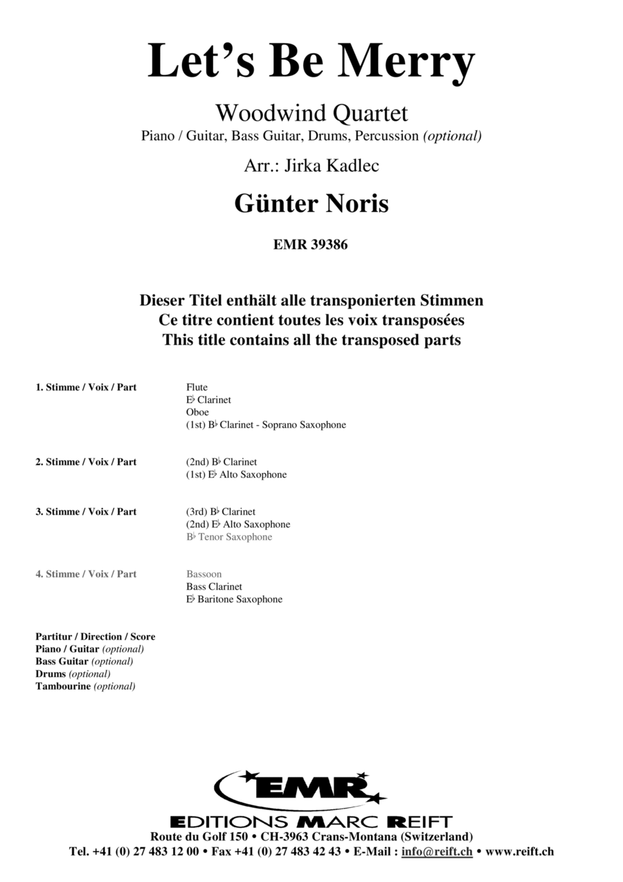 Let's Be Merry Let's Be Merry Woodwind Quartet scores gallery preview page 1