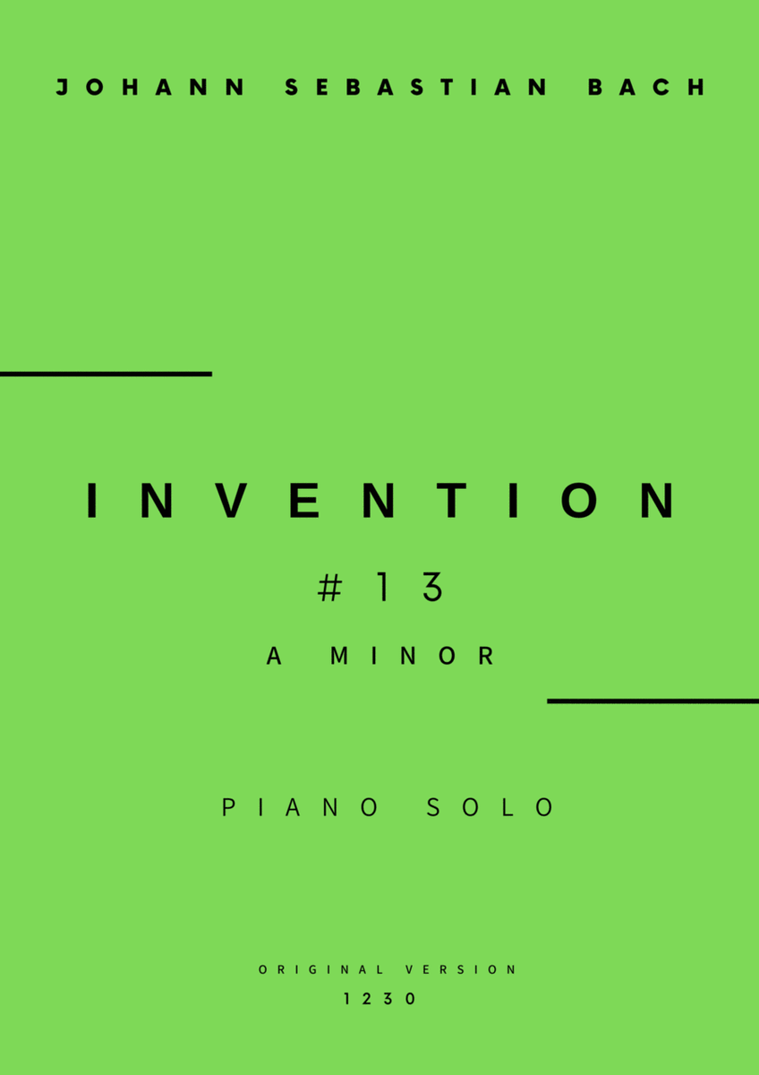 Invention No.13 in A Minor - Piano Solo (Original Version) image number null