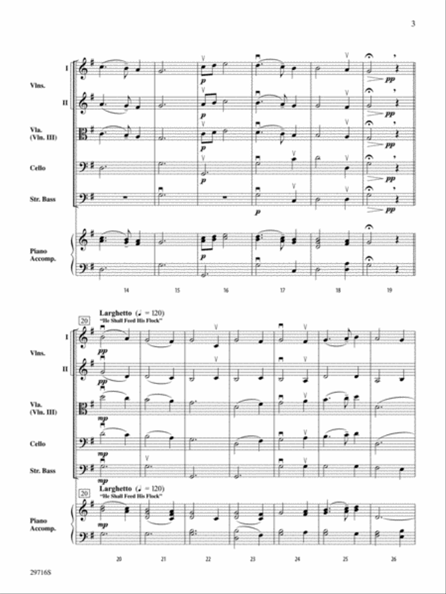 Themes from Handel's Messiah String Orchestra scores gallery preview page 3