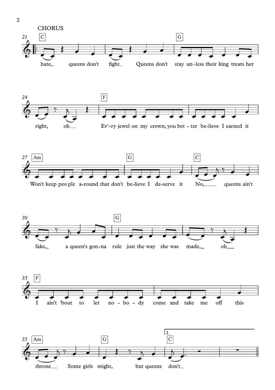 Queens Don't Piano, Vocal scores gallery preview page 2