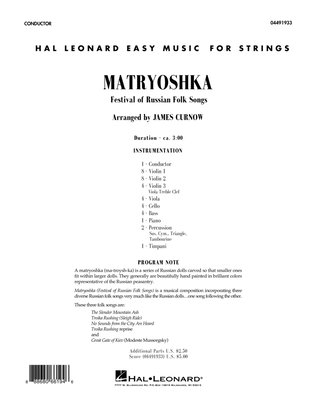 Matryoshka (Festival of Russian Folk Songs) - Conductor Score (Full Score)