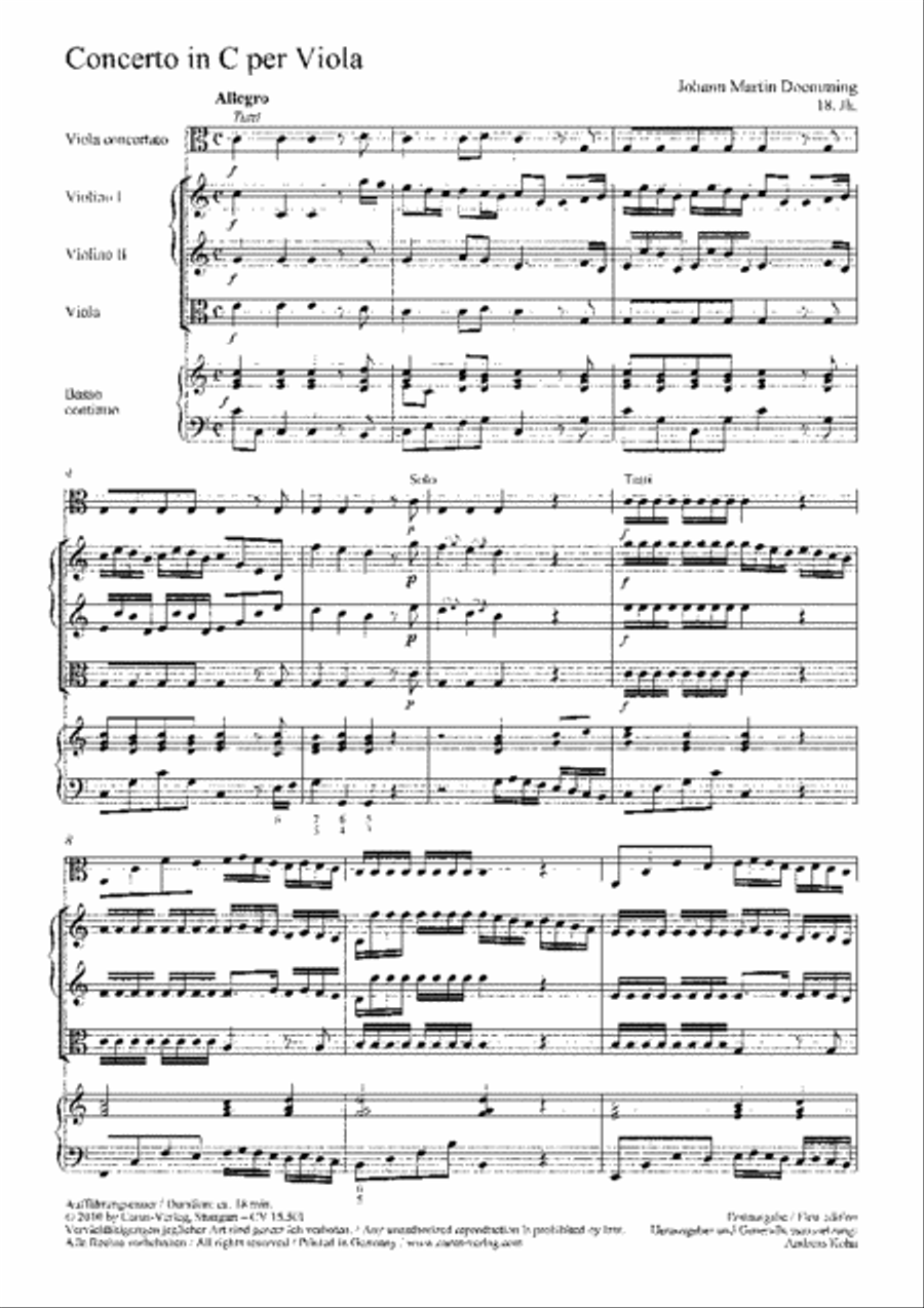 Concerto in C major Violin scores gallery preview page 1