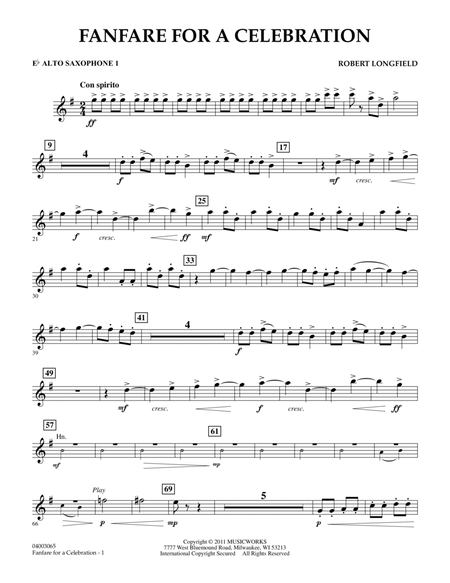 Fanfare For A Celebration - Eb Alto Saxophone 1