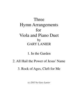Book cover for THREE HYMN ARRANGEMENTS for VIOLA and PIANO (Duet – Viola/Piano with Viola Part)