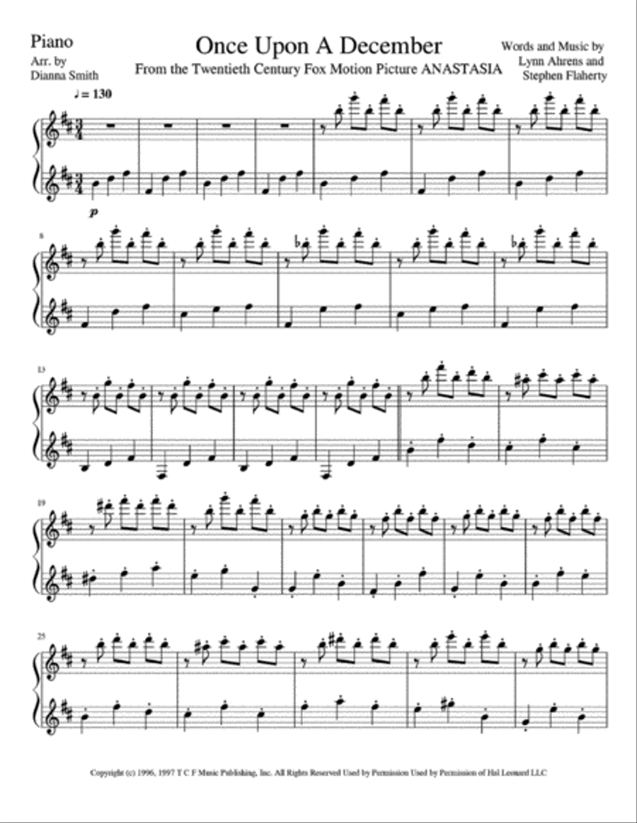 Once Upon A December from the Twentieth Century Fox Motion Picture ANASTASIA Flute Solo scores gallery preview page 3