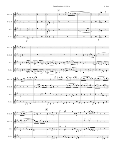 String Symphony #6 set for Clarinet Quartet image number null
