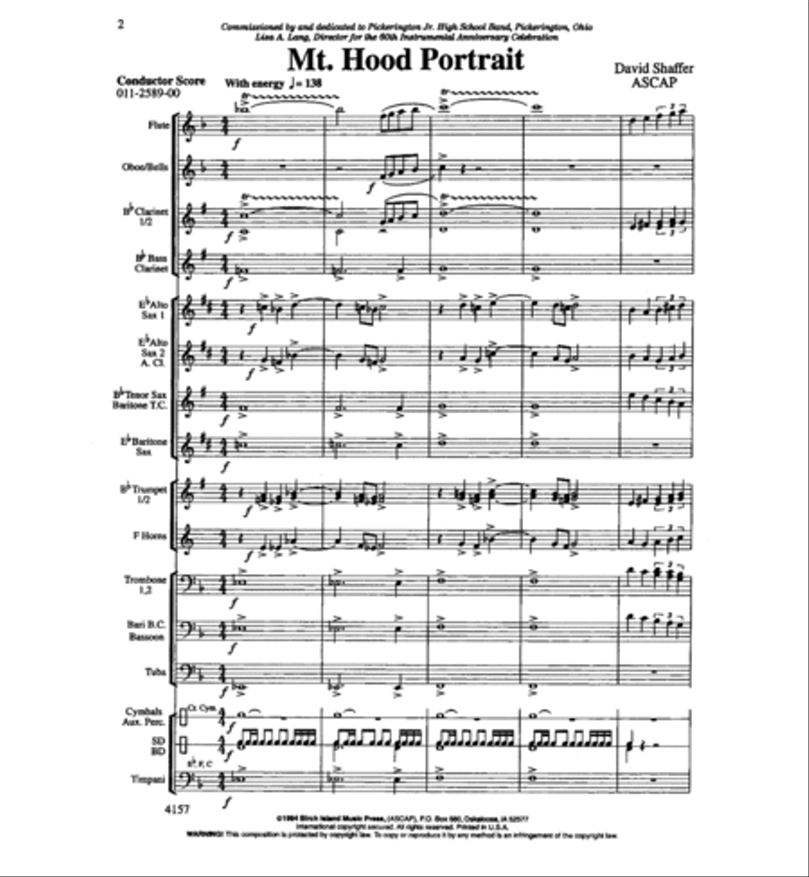 Mt. Hood Portrait Mt. Hood Portrait Concert Band scores gallery preview page 2