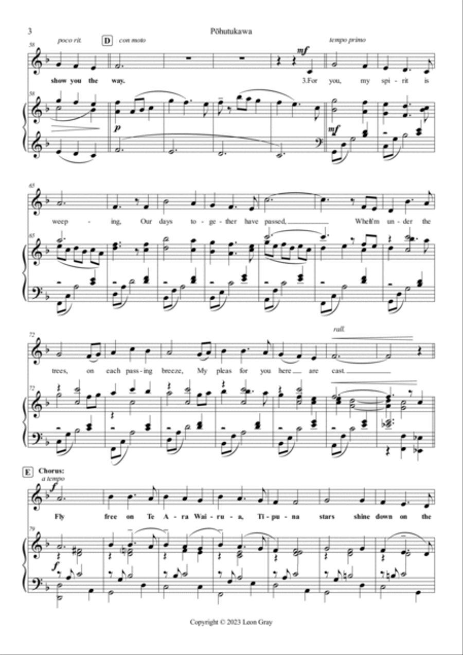 Pōhutukawa Voice scores gallery preview page 3