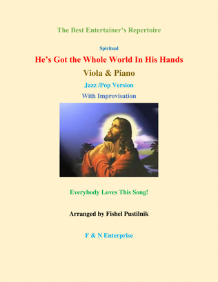 Book cover for "He's Got the Whole World In His Hands"-Piano Background Track (Wlth Improvisation) for Viola and Pi