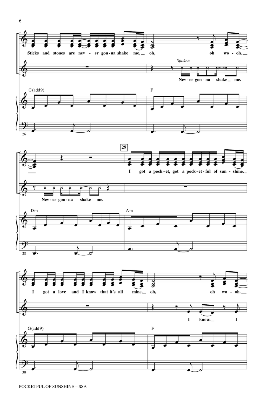 Pocketful Of Sunshine by Natasha Bedingfield SSA - Digital Sheet Music page 5