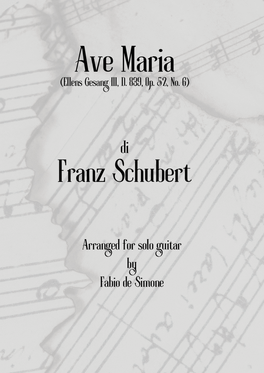 Ave Maria (F. Schubert) for solo guitar image number null