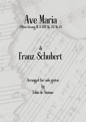 Ave Maria (F. Schubert) for solo guitar