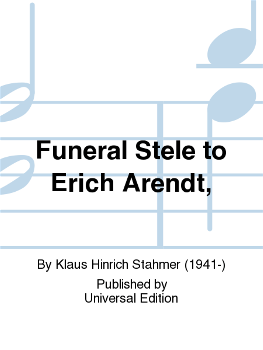 Funeral Stele To Erich Arendt School and Community scores gallery preview page 1