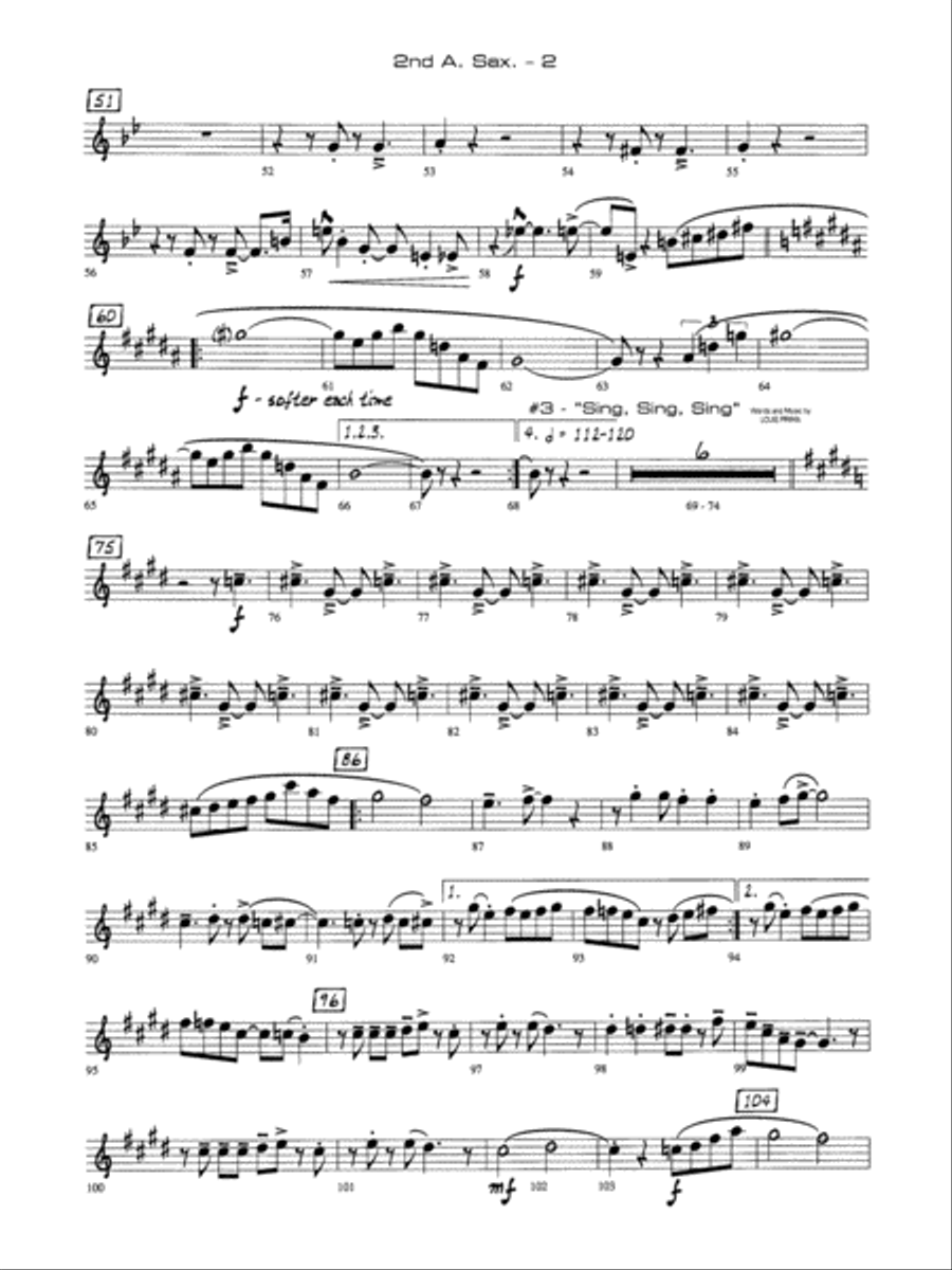 A Salute to Benny Goodman: 2nd E-flat Alto Saxophone Jazz Ensemble scores gallery preview page 2
