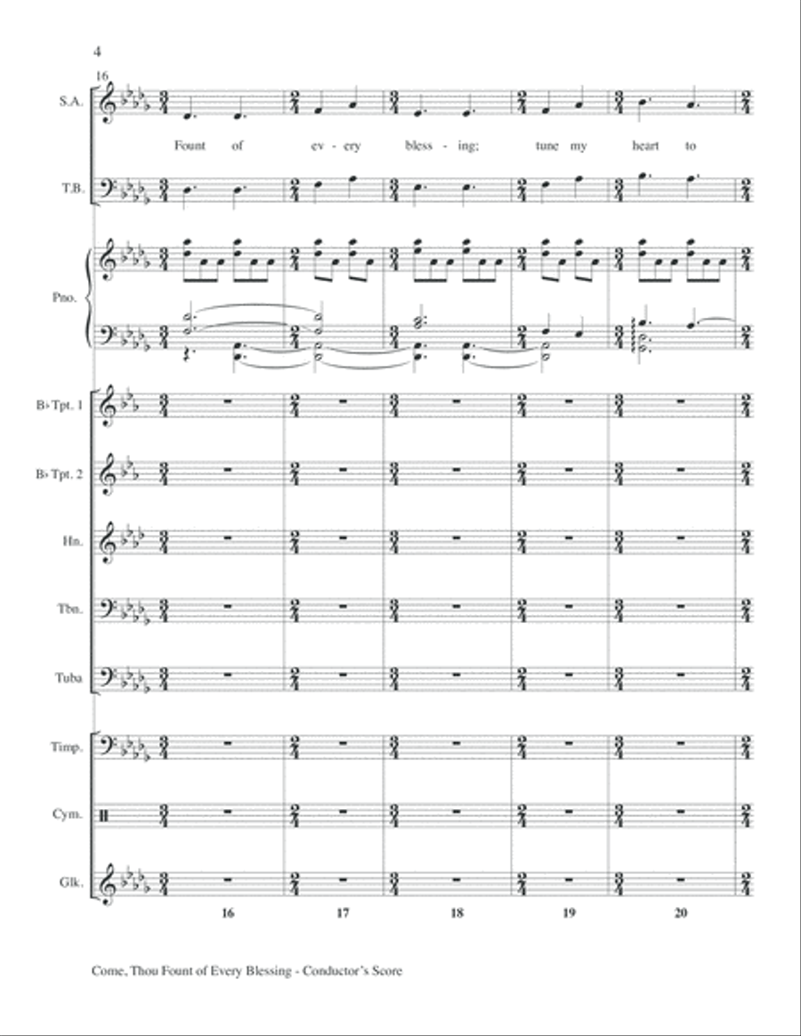 Come, Thou Fount of Every Blessing Horn scores gallery preview page 6