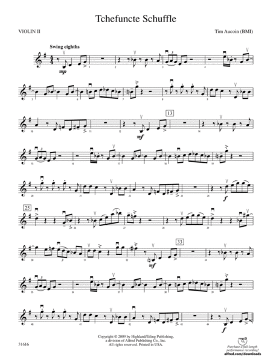 Tchefuncte Shuffle: 2nd Violin String Orchestra scores gallery preview page 1