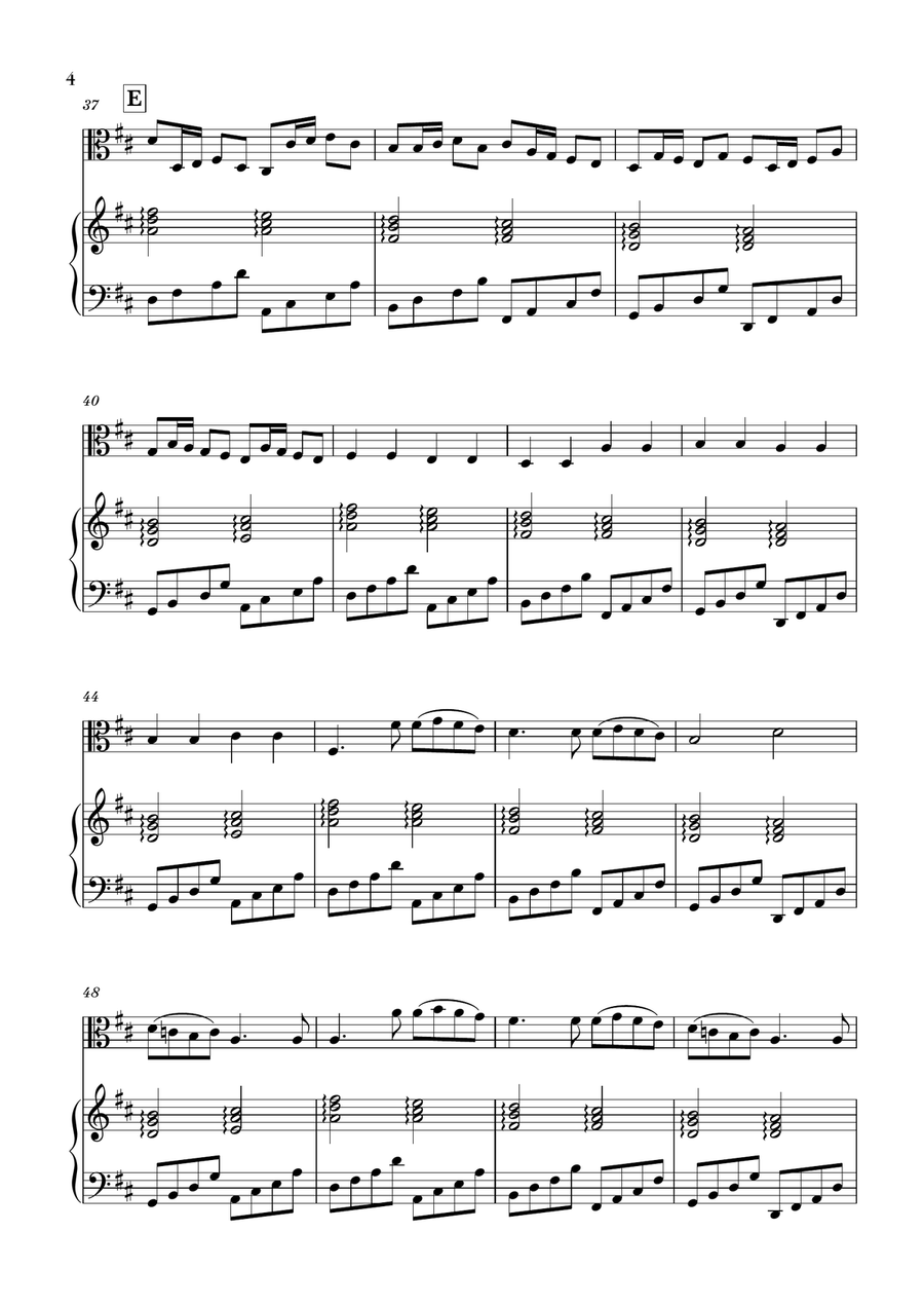 Canon in D for Viola and Piano Harpsichord scores gallery preview page 4