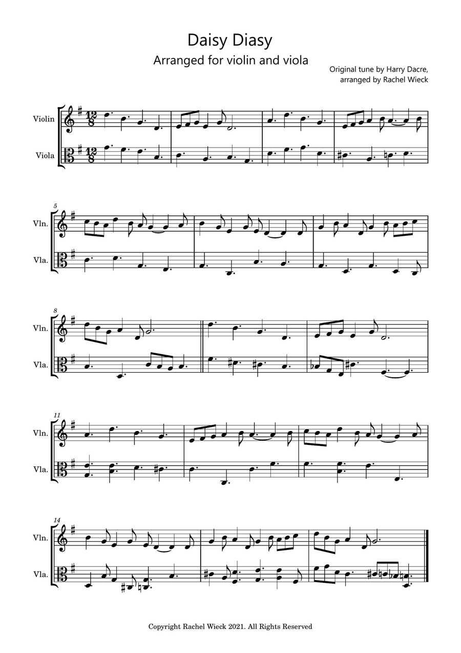 Daisy Daisy (violin and viola duet)