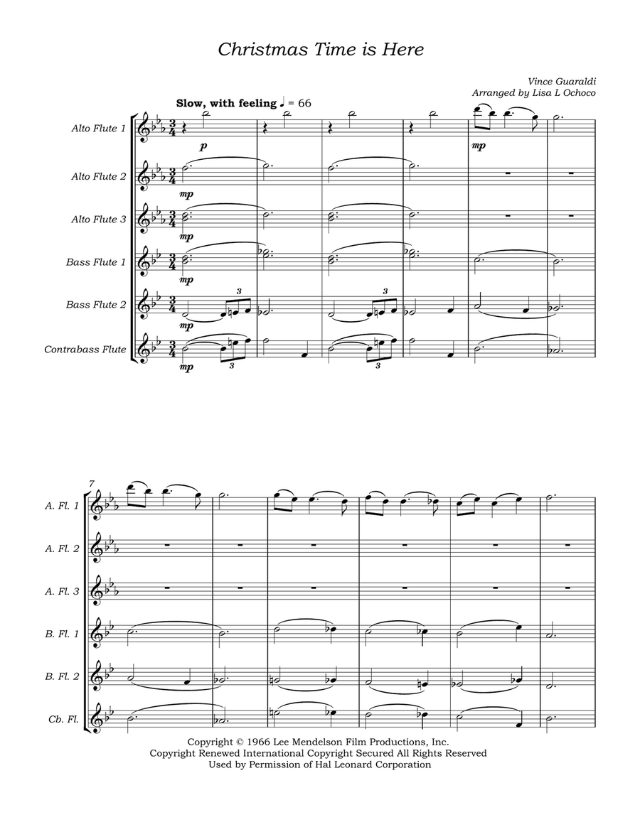 Christmas Time Is Here Christmas Time Is Here Flute Choir scores gallery preview page 4