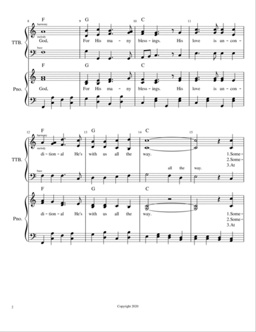 Give Thanks To Our God Give Thanks To Our God Piano, Vocal, Guitar scores gallery preview page 2