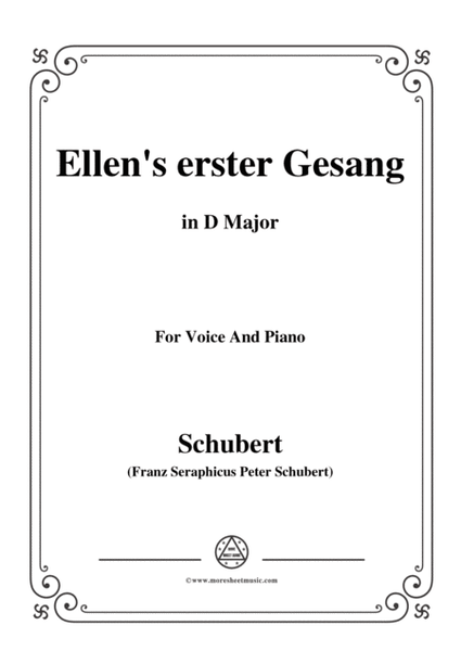 Schubert-Ellen's erster Gesang I,Op.52 No.1,in D Major,for Voice&Piano image number null