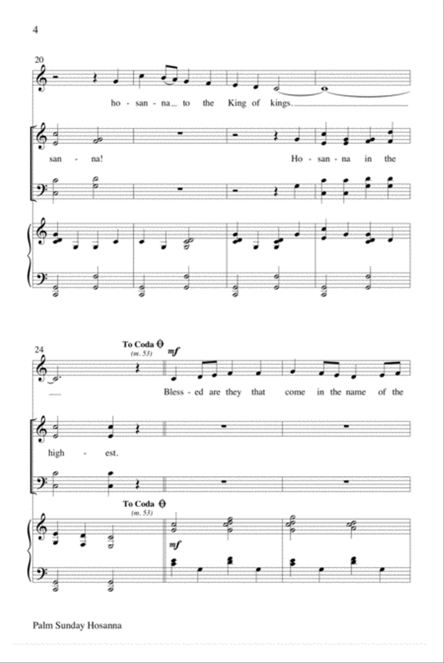Palm Sunday Hosanna-SATB Palm Sunday Hosanna-SATB 4-Part scores gallery preview page 4