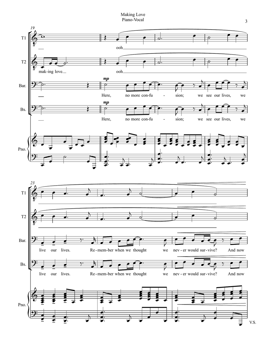 Making Love TTBB scores gallery preview page 3