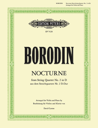 Book cover for Nocturne from String Quartet No. 2 in D Major - Violin and Piano