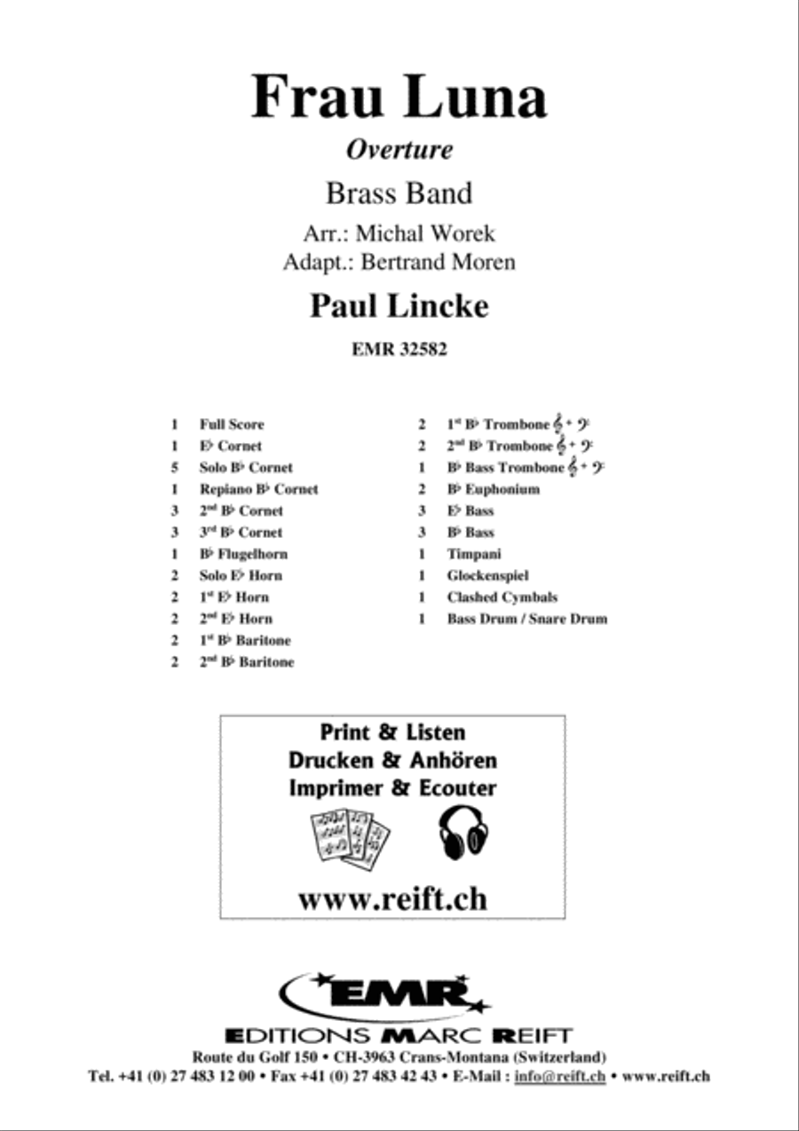 Frau Luna Overture Brass Band scores gallery preview page 2