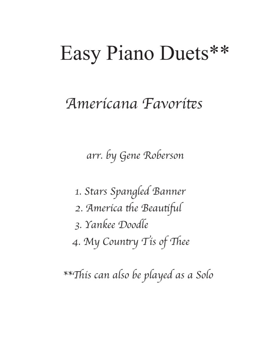 Easy Piano Patriotic Solo Medley