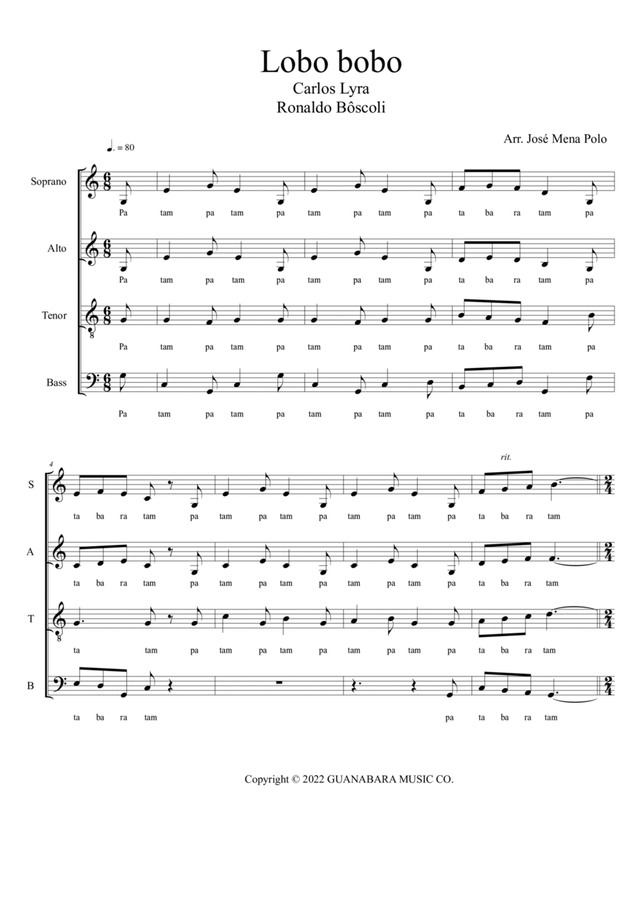 Lobo Bobo 4-Part scores gallery preview page 1