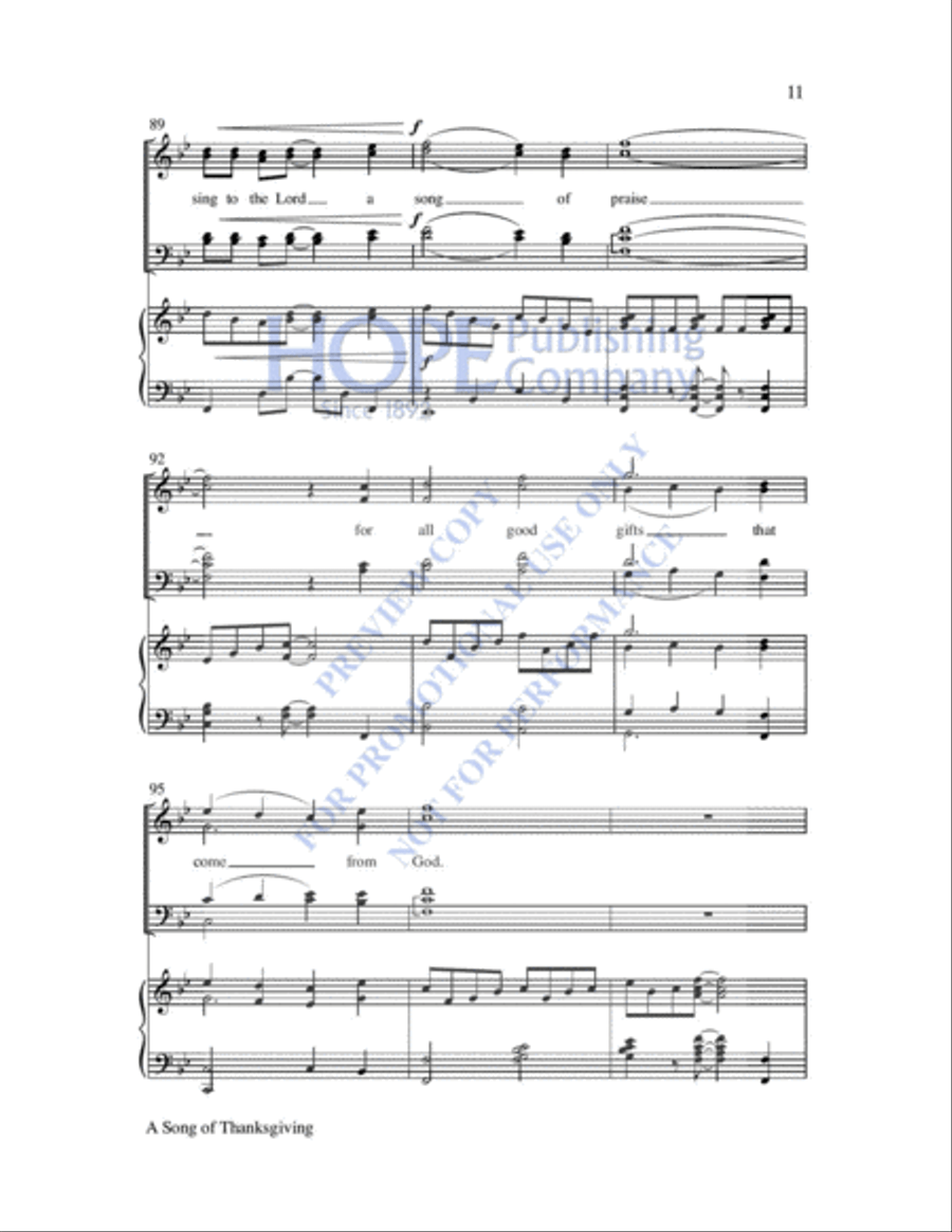 A Song of Thanksgiving A Song of Thanksgiving Choir scores gallery preview page 12