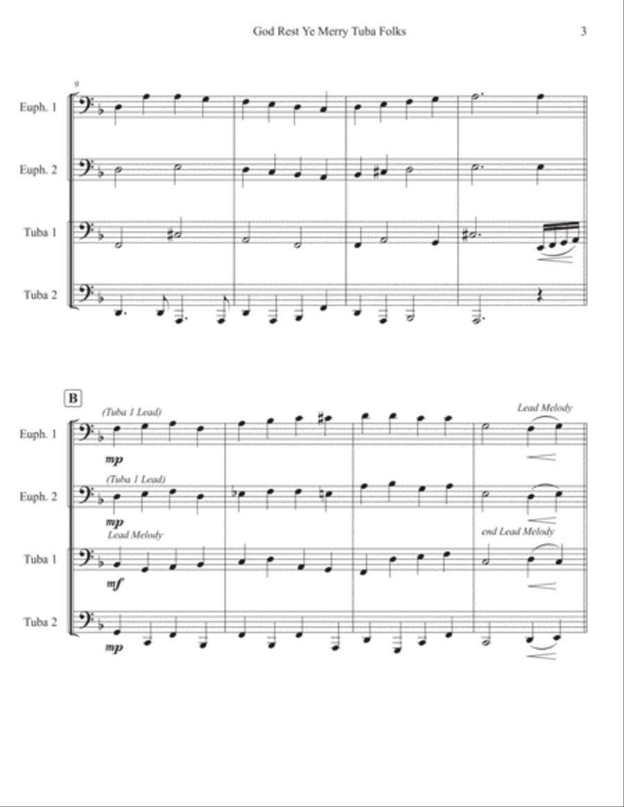 God Rest Ye Merry Tuba Folks Brass Ensemble scores gallery preview page 3
