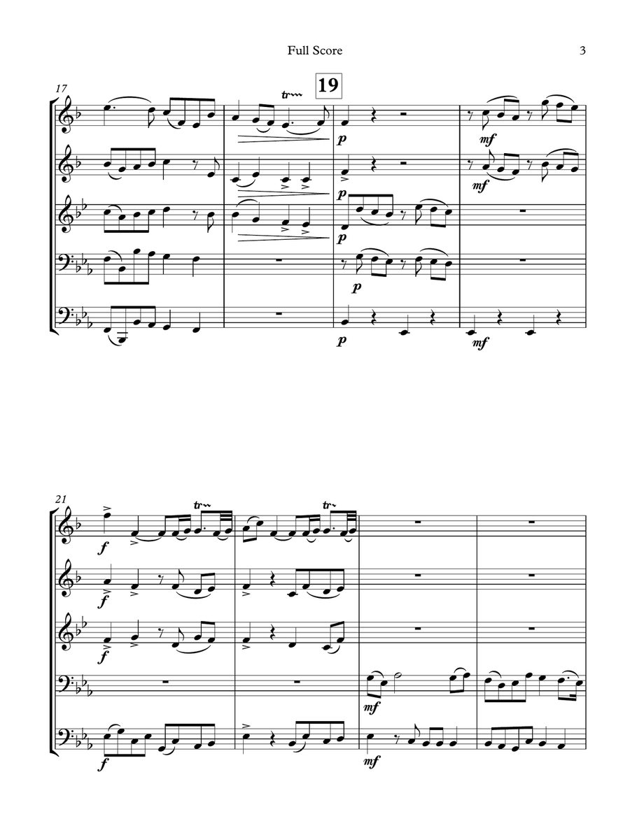 Coronation Anthem #4 - Let Thy Hand Be Strengthened - for brass quintet Brass Quintet scores gallery preview page 3