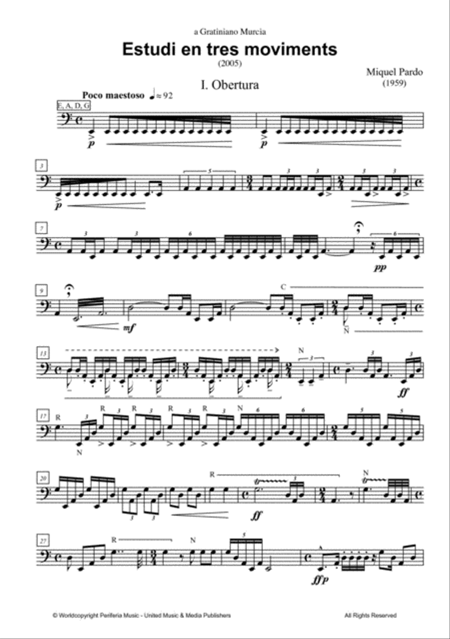 Estudi en tres moviments for Timpani Percussion scores gallery preview page 2