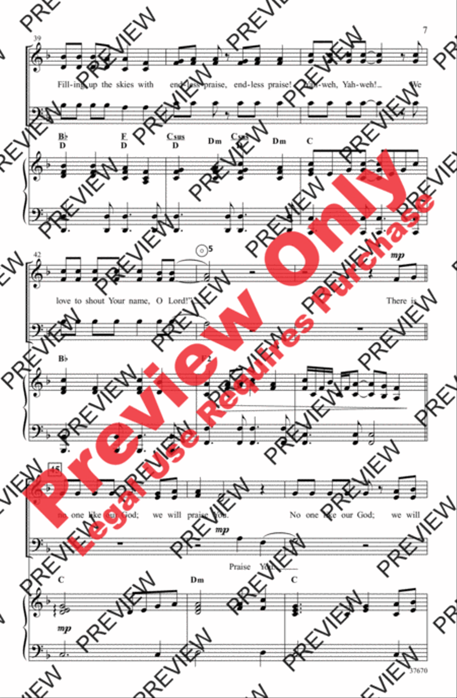 At Your Name (Yahweh, Yahweh) 3-Part scores gallery preview page 7