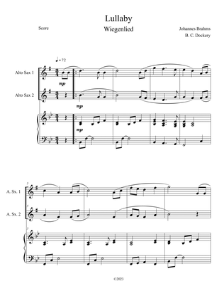 Brahms's Lullaby (Alto Sax Duet with Piano Accompaniment)