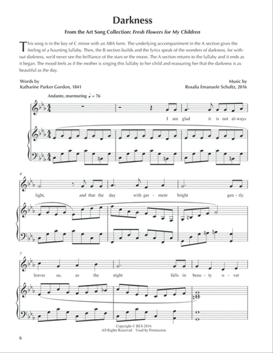 Fresh Flowers For My Children - Six Vocal Art Songs Medium Voice scores gallery preview page 6