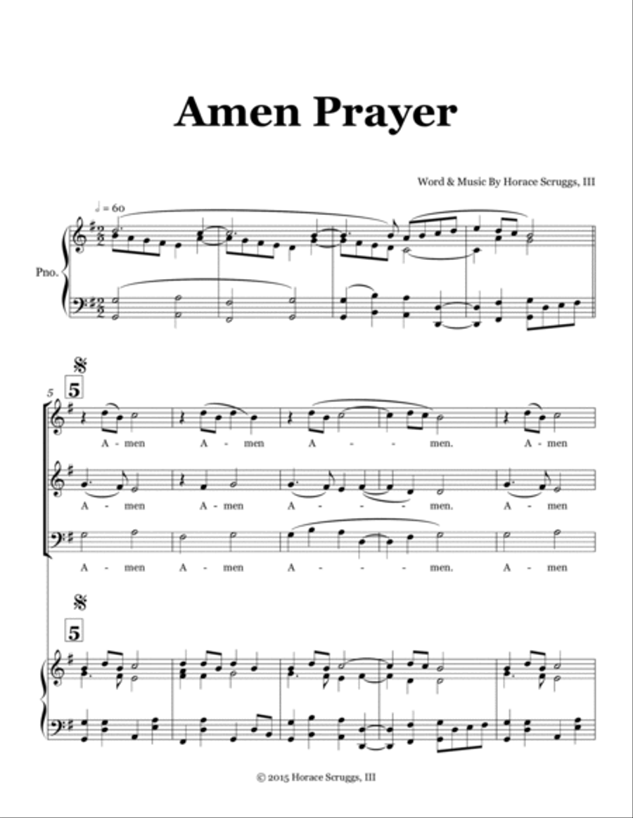 Amen Prayer 3-Part scores gallery preview page 2