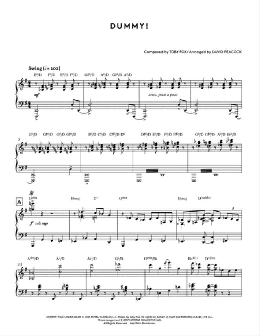 Dummy! (Undertale Piano Collections) Piano Solo scores gallery preview page 2
