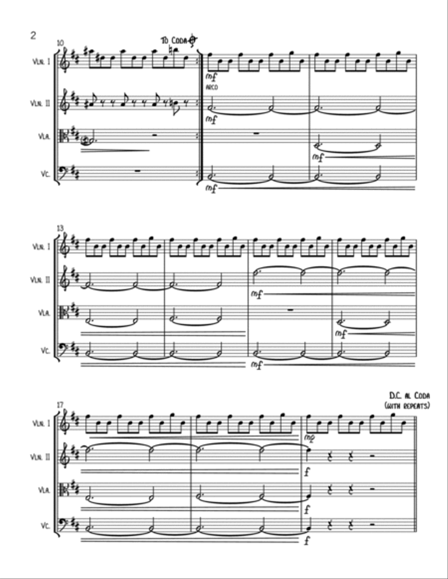 Halloween Theme String Quartet scores gallery preview page 2