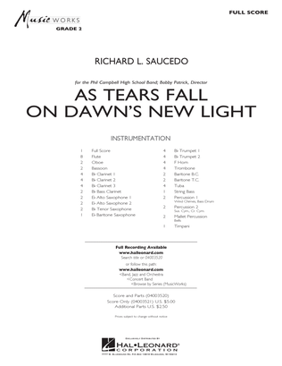 As Tears Fall on Dawn's New Light - Full Score