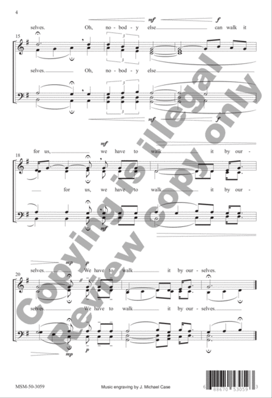 Jesus Walked This Lonesome Valley Divisi scores gallery preview page 4