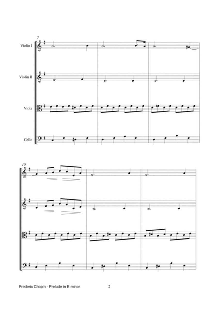 Prelude in E minor op 28 nº 4 String Quartet