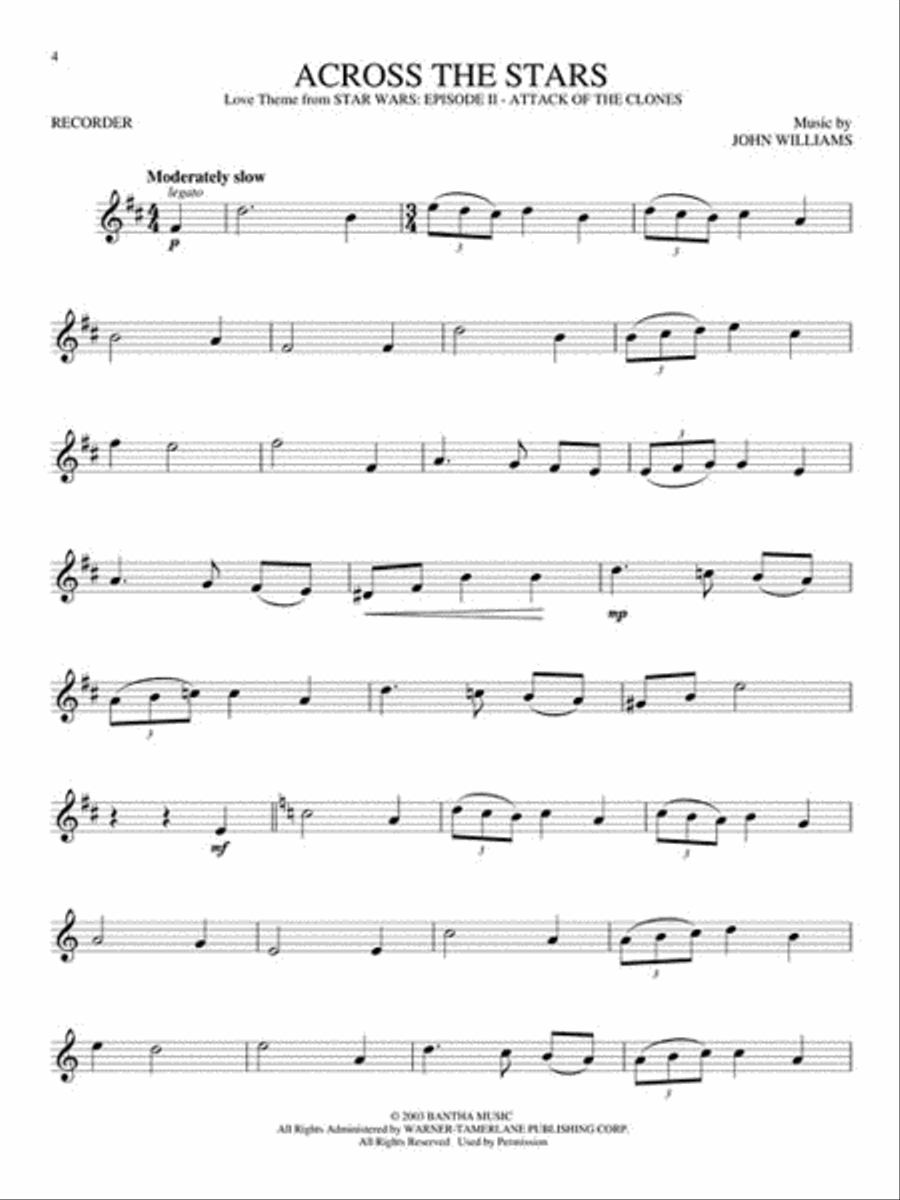 Star Wars Recorder scores gallery preview page 3
