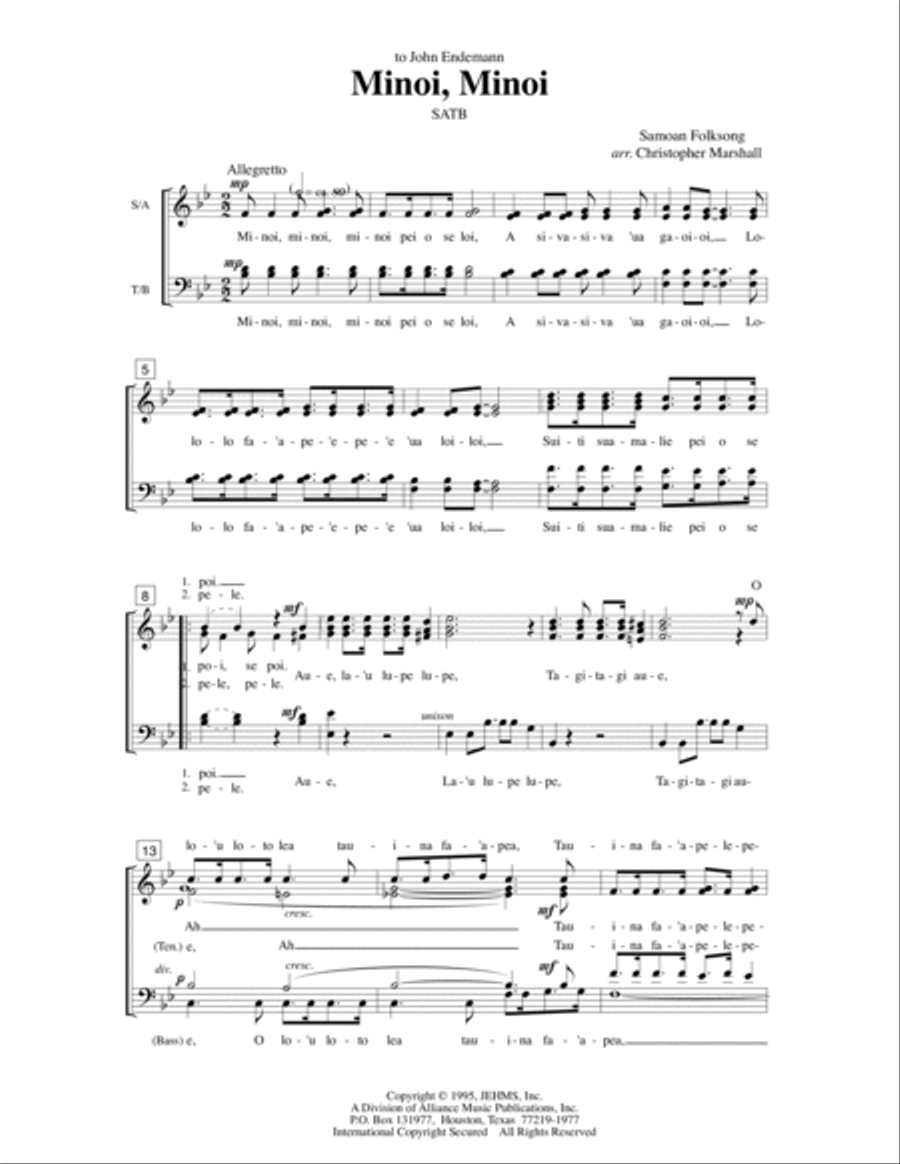 Minoi, Minoi Minoi, Minoi 4-Part scores gallery preview page 3