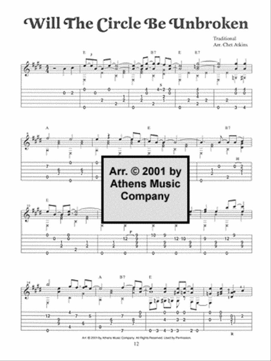 Chet Atkins Plays Back Home Hymns Guitar Tablature scores gallery preview page 2